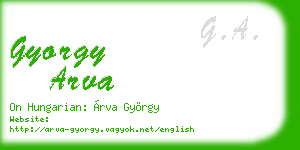 gyorgy arva business card
