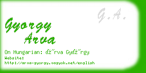 gyorgy arva business card